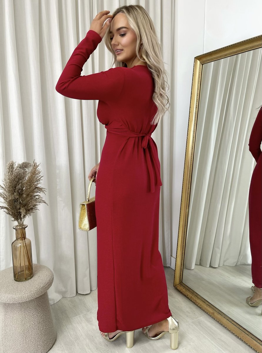 Glitter Twist Front Slit Maxi Dress - She Wears Glory Beverly Hills