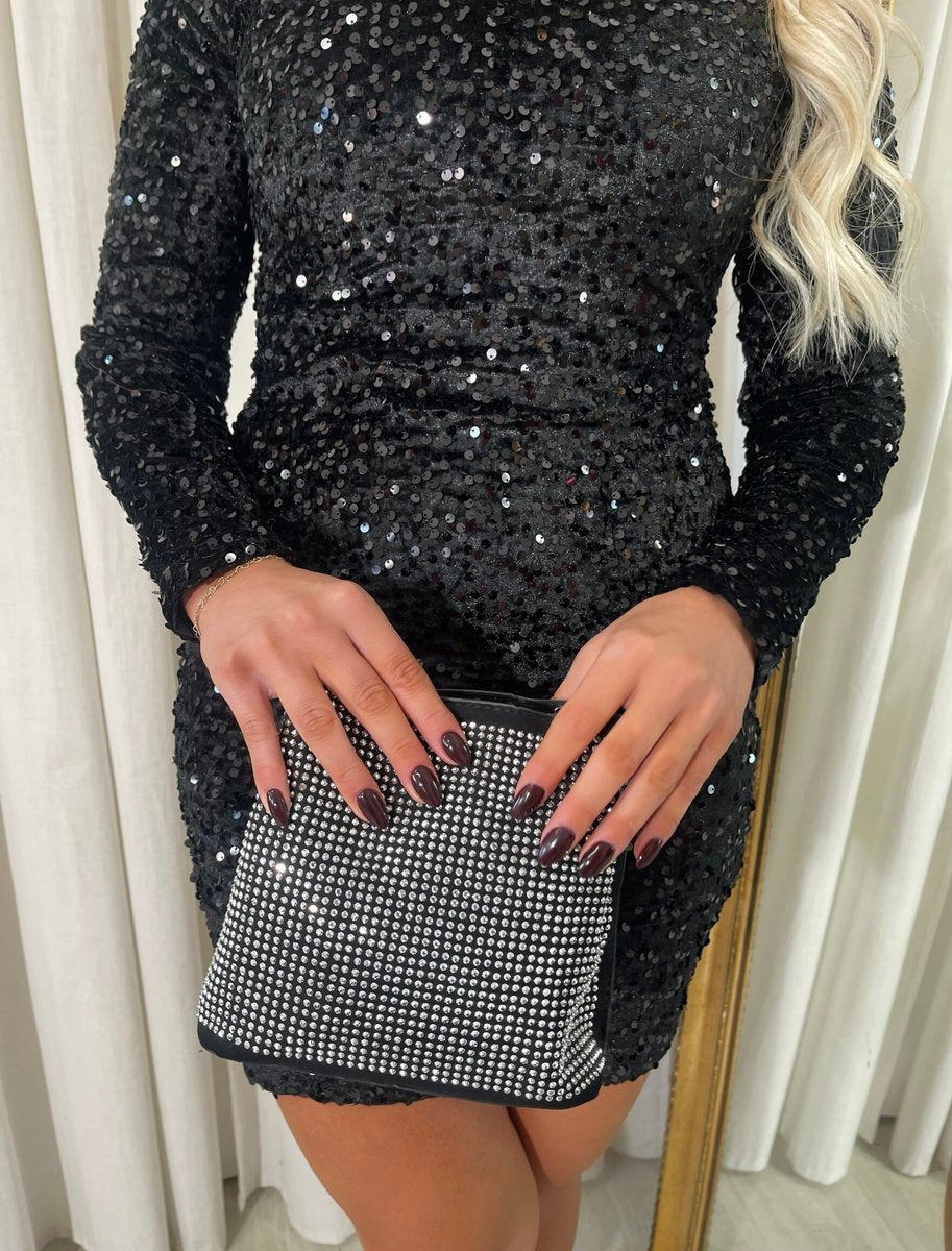 She Wears Glory™ Sequin Long Sleeve Bodycon Mini Dress - She Wears Glory Beverly Hills