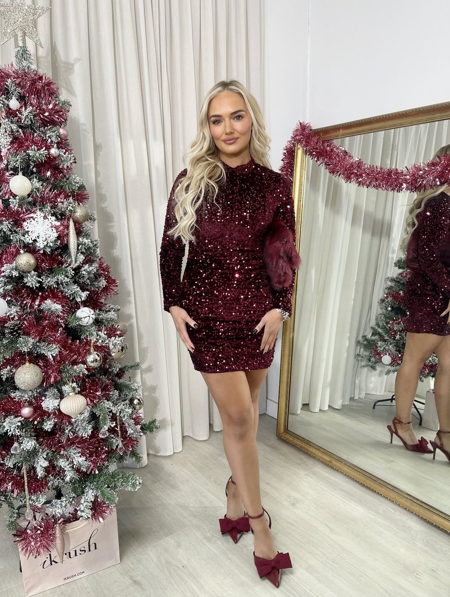 She Wears Glory™ Sequin Long Sleeve Bodycon Mini Dress - She Wears Glory Beverly Hills