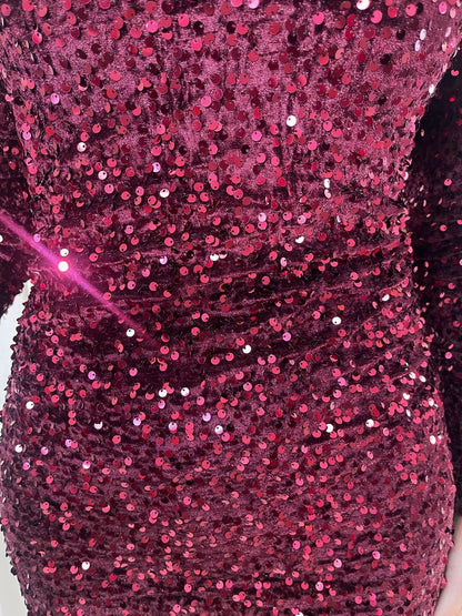 She Wears Glory™ Sequin Long Sleeve Bodycon Mini Dress - She Wears Glory Beverly Hills