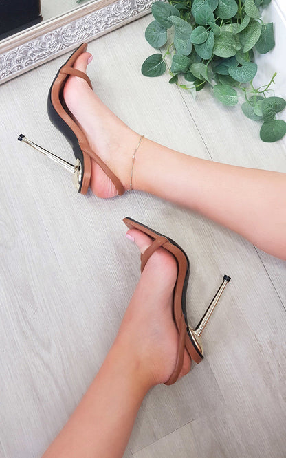 She Wears Glory™ Faux Leather Strappy High Heels