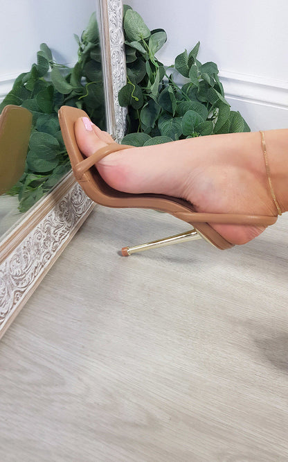 She Wears Glory™ Faux Leather Strappy High Heels