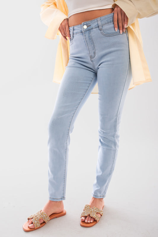 High Waisted Skinny Fit Jeans - She Wears Glory Beverly Hills