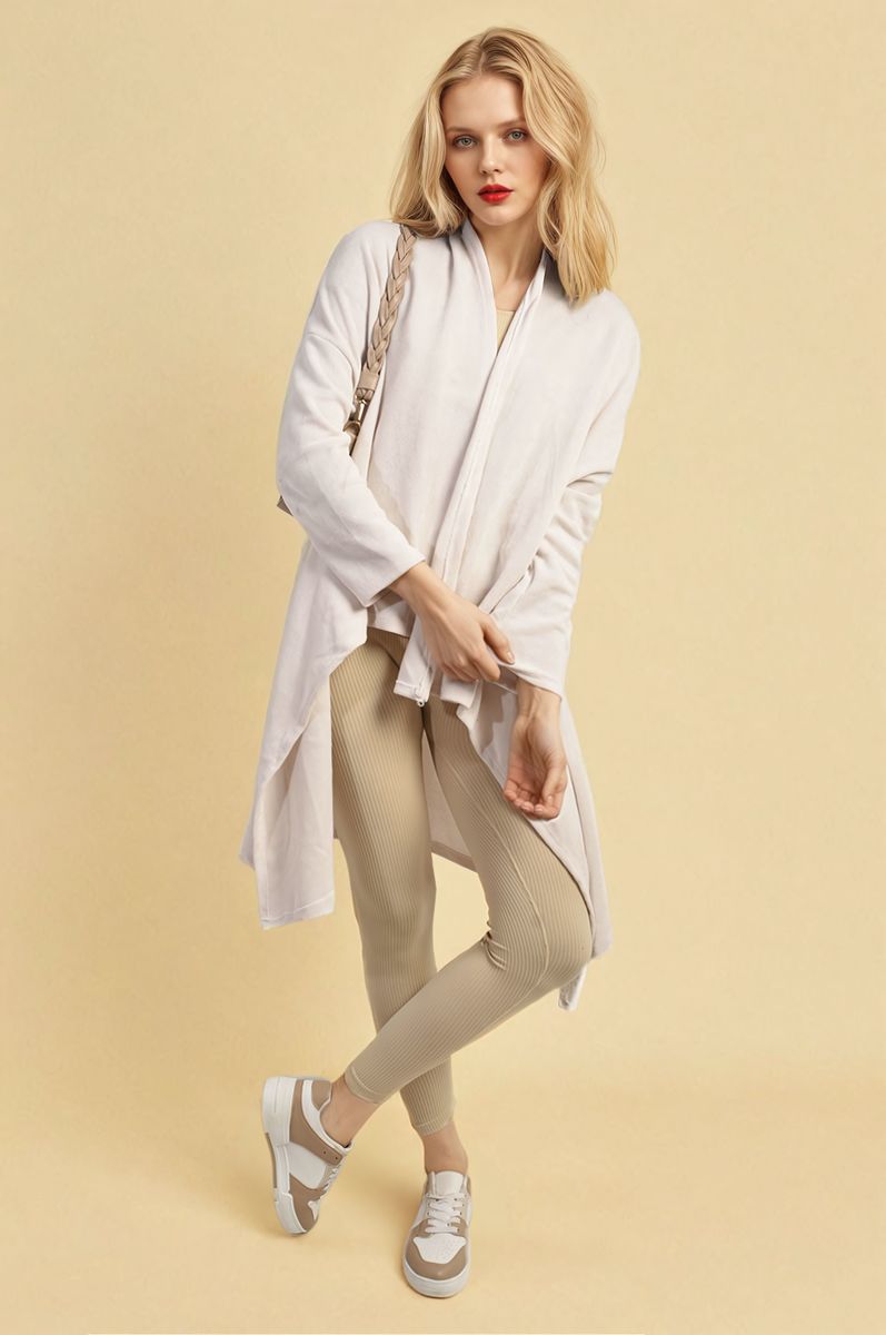 She Wears Glory™ Open Front Long Back Knitted Cardigan