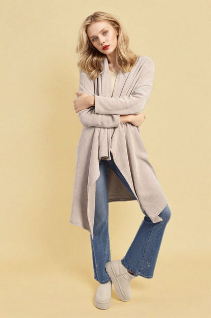 She Wears Glory™ Open Front Long Back Knitted Cardigan