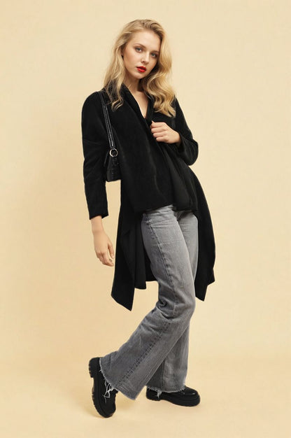 She Wears Glory™ Open Front Long Back Knitted Cardigan