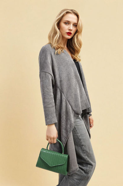 She Wears Glory™ Open Front Long Back Knitted Cardigan