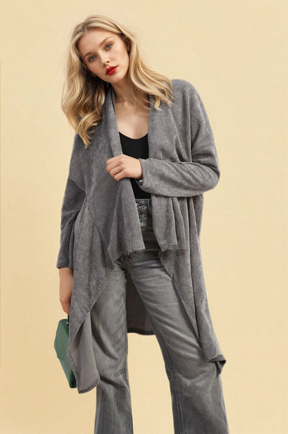She Wears Glory™ Open Front Long Back Knitted Cardigan