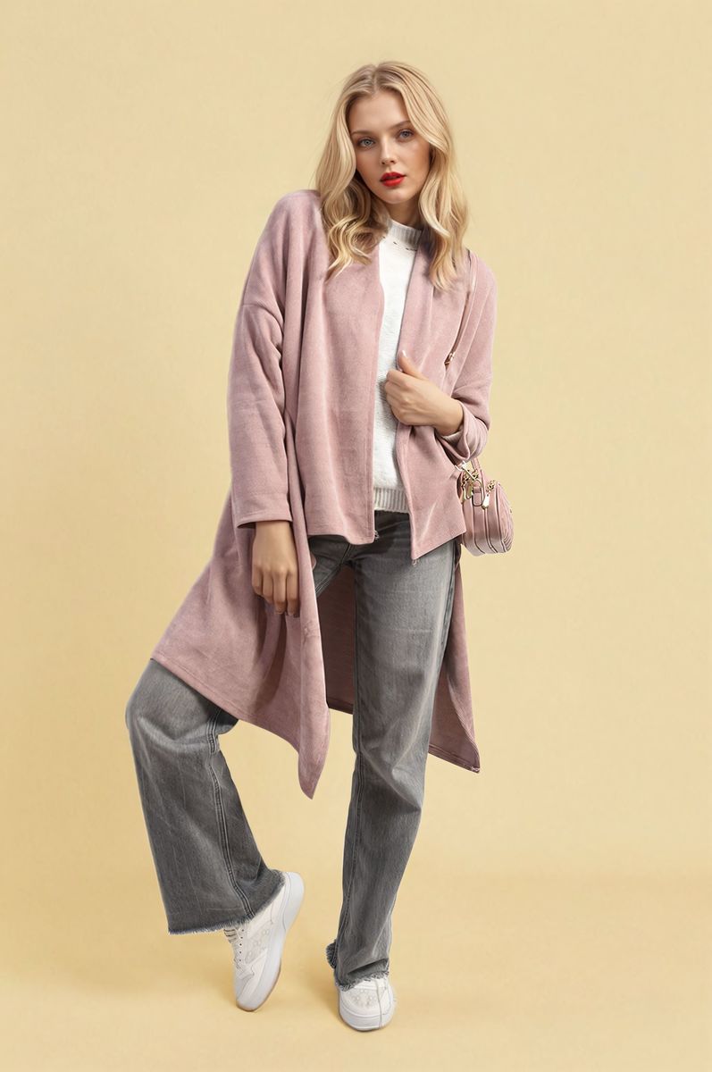 She Wears Glory™ Open Front Long Back Knitted Cardigan
