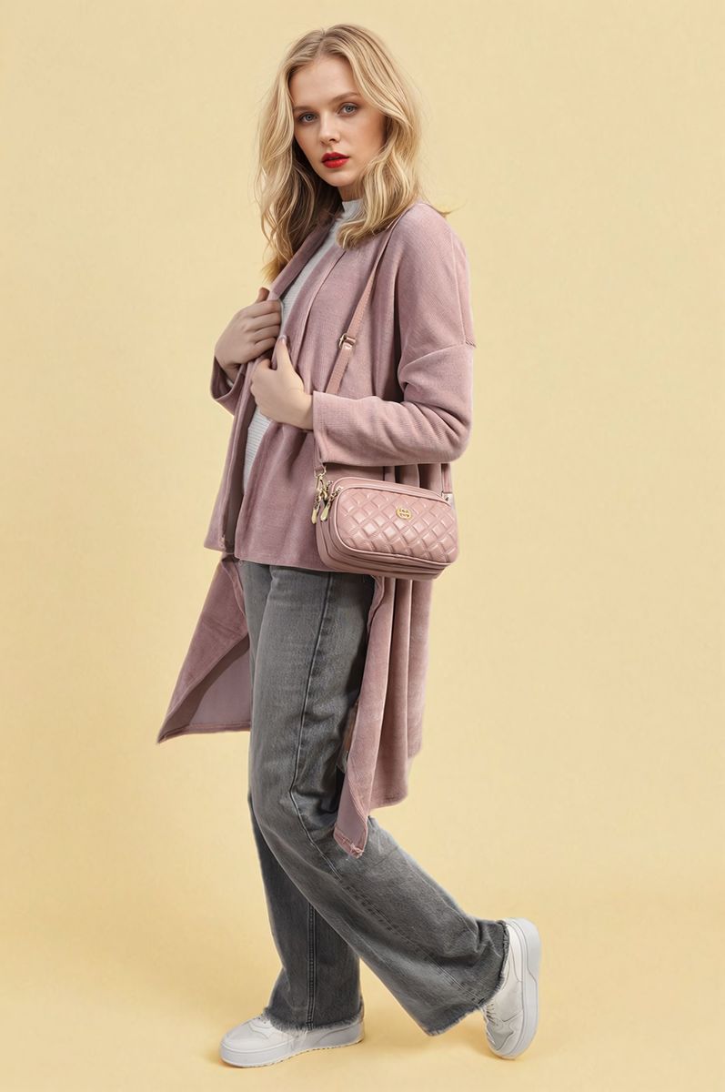 She Wears Glory™ Open Front Long Back Knitted Cardigan