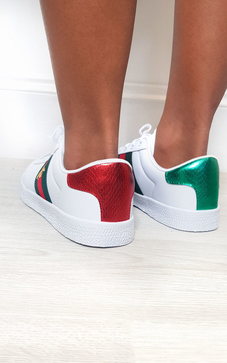 She Wears Glory™ Striped Bee Design Trainers