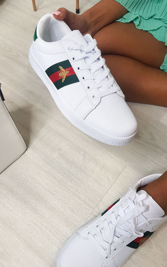 She Wears Glory™ Striped Bee Design Trainers
