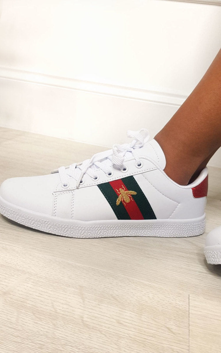 She Wears Glory™ Striped Bee Design Trainers
