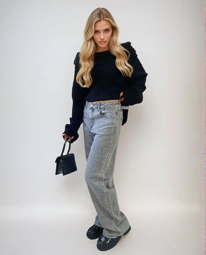 High Waist Loose Leg Jeans - She Wears Glory Beverly Hills