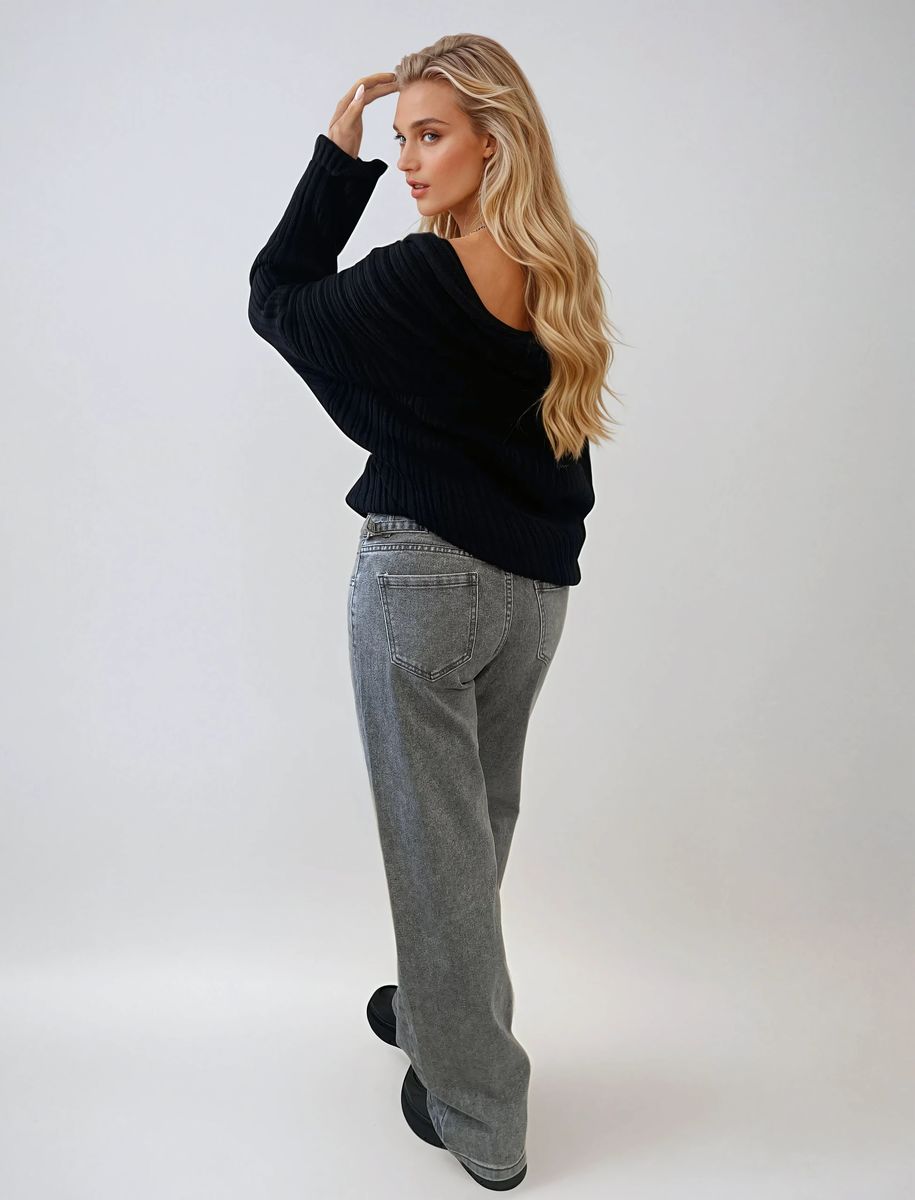High Waist Loose Leg Jeans - She Wears Glory Beverly Hills