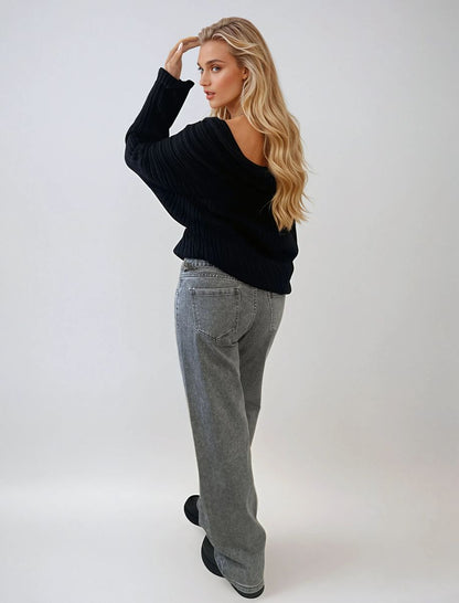 High Waist Loose Leg Jeans - She Wears Glory Beverly Hills