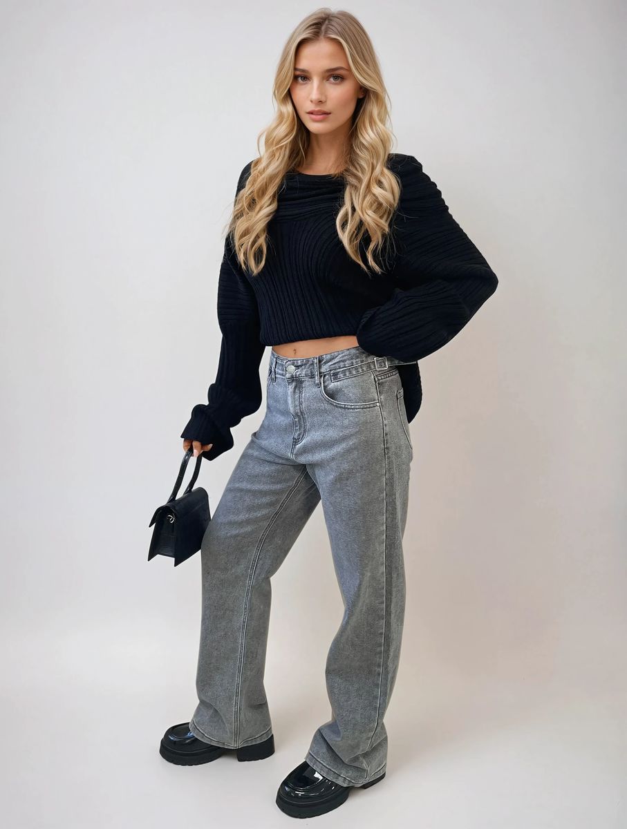 High Waist Loose Leg Jeans - She Wears Glory Beverly Hills