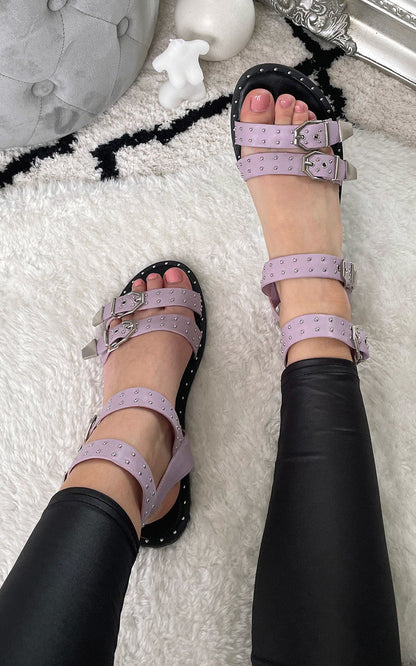 She Wears Glory™ Studded Double Buckle Sliders