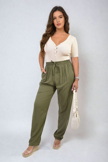 She Wears Glory™ Drawstring High Waist Trouser with Side Pockets