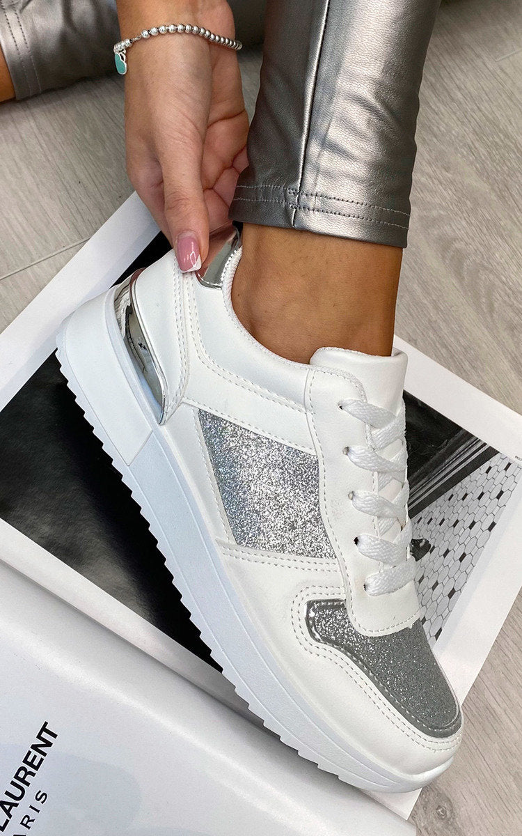 She Wears Glory™ Faux Leather Trainer with Sparkle Detail