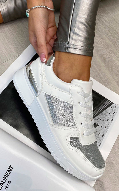 She Wears Glory™ Faux Leather Trainer with Sparkle Detail