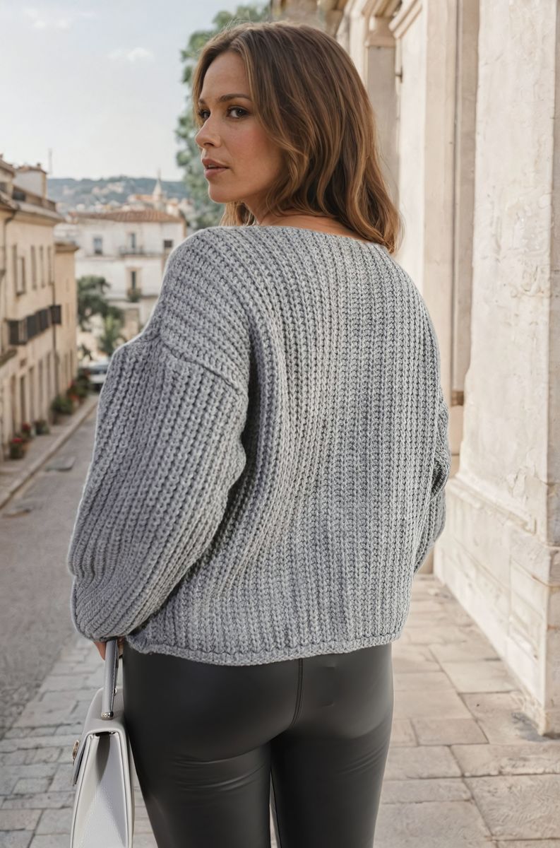 She Wears Glory™ Melissa Chunky Cable Button Knit Cardigan - She Wears Glory Beverly Hills