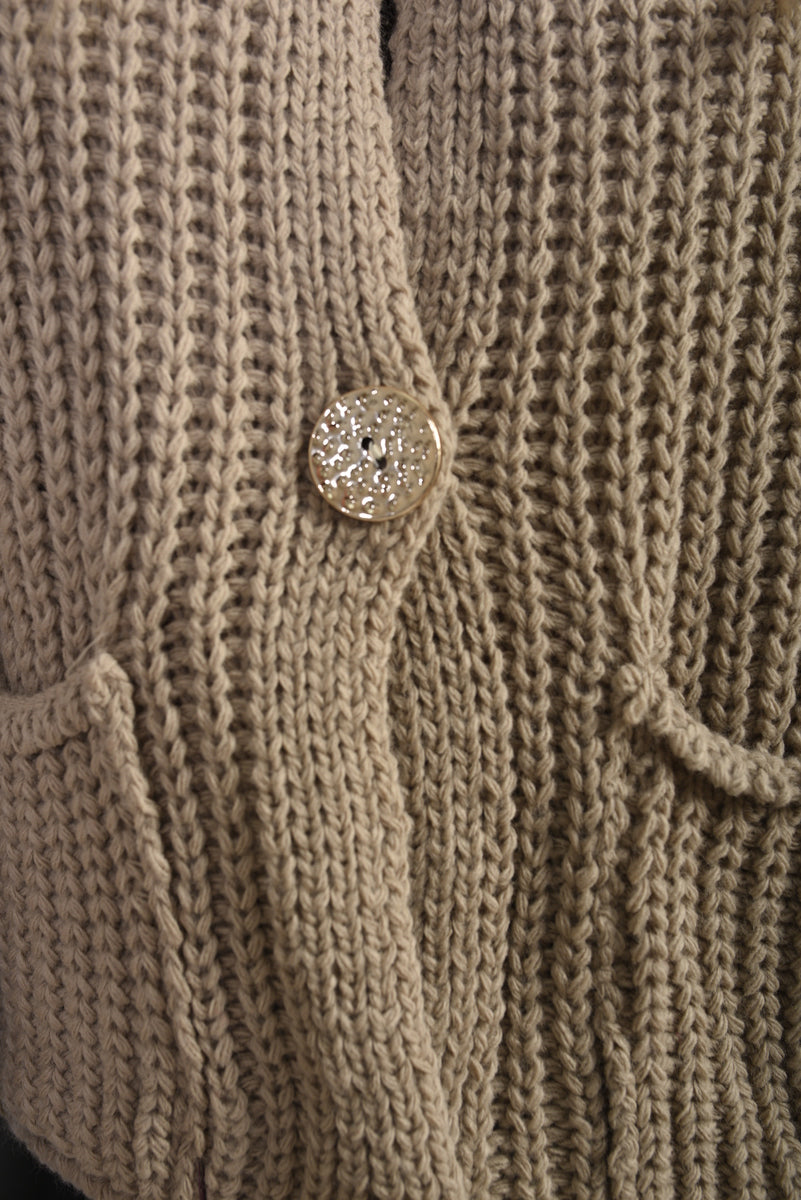 She Wears Glory™ Melissa Chunky Cable Button Knit Cardigan - She Wears Glory Beverly Hills