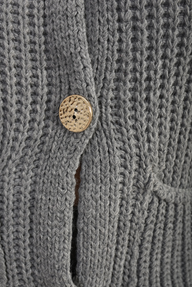 She Wears Glory™ Melissa Chunky Cable Button Knit Cardigan - She Wears Glory Beverly Hills