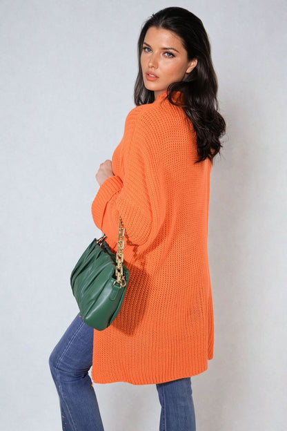 She Wears Glory™ High Neck Oversized Long Sleeve Knitted Jumper