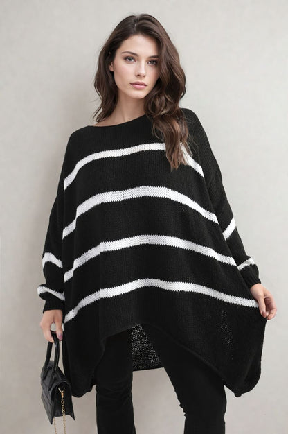 She Wears Glory™ Stripe Oversized Knitted Jumper