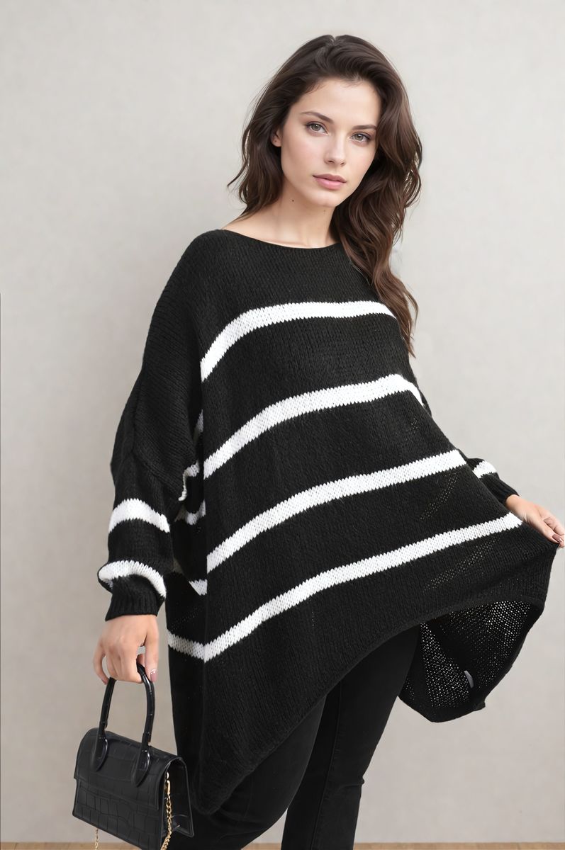 She Wears Glory™ Stripe Oversized Knitted Jumper