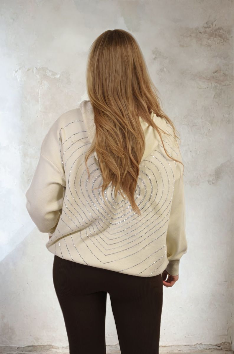She Wears Glory™ Back Heart Print Knitted Hoodie