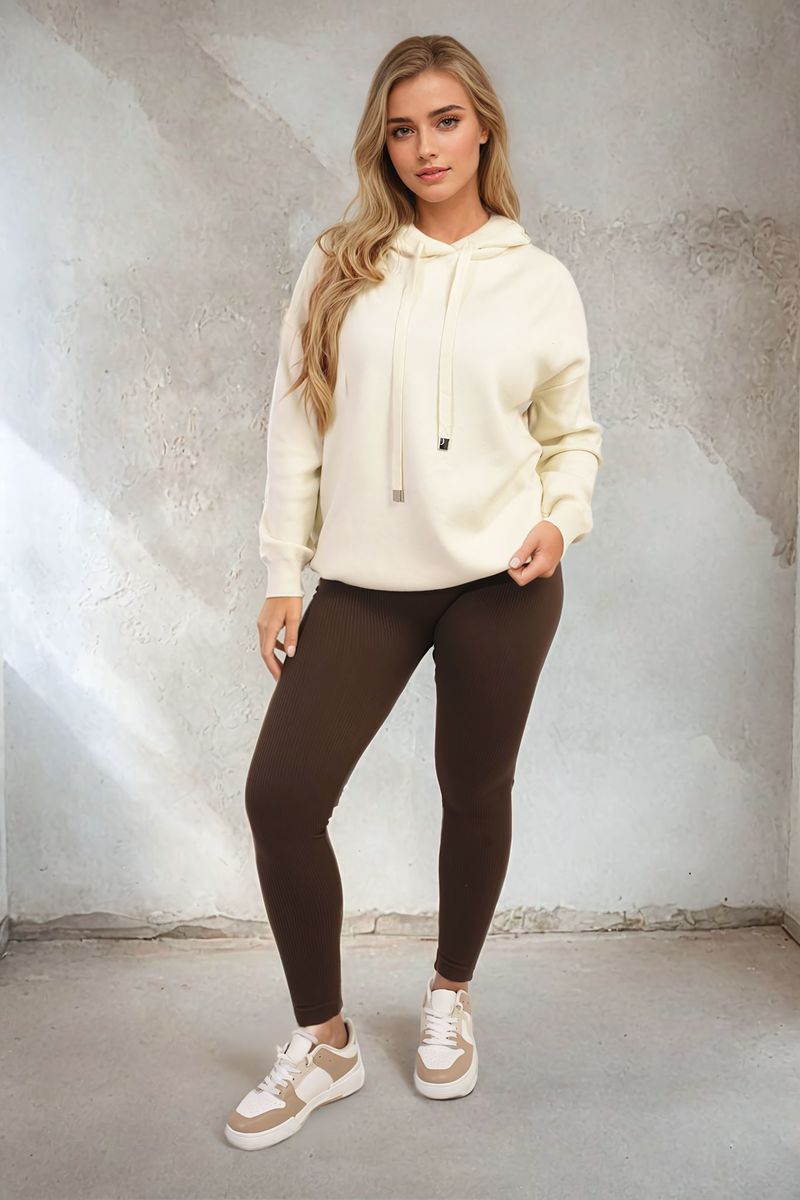 She Wears Glory™ Back Heart Print Knitted Hoodie