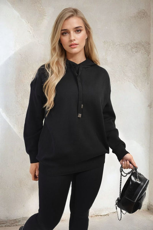 She Wears Glory™ Back Heart Print Knitted Hoodie