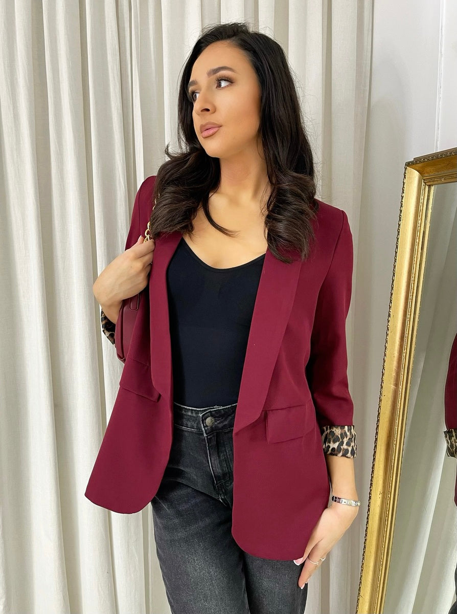 She Wears Glory™ Mira Leopard Print Blazer Jacket