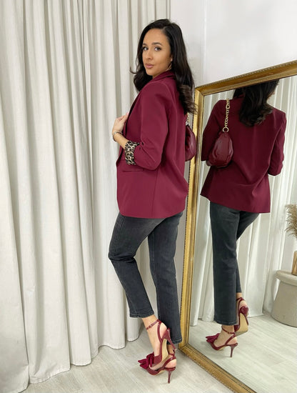 She Wears Glory™ Mira Leopard Print Blazer Jacket