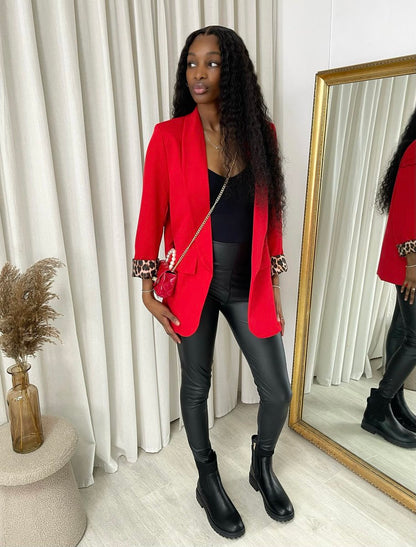 She Wears Glory™ Mira Leopard Print Blazer Jacket - She Wears Glory Beverly Hills