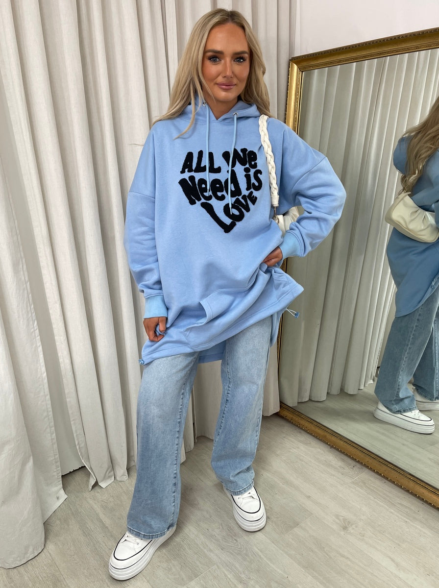 All We Need Is Love Oversized Hoodie - She Wears Glory Beverly Hills