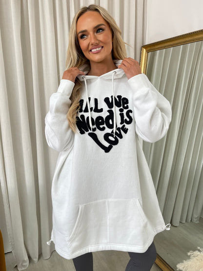 All We Need Is Love Oversized Hoodie - She Wears Glory Beverly Hills
