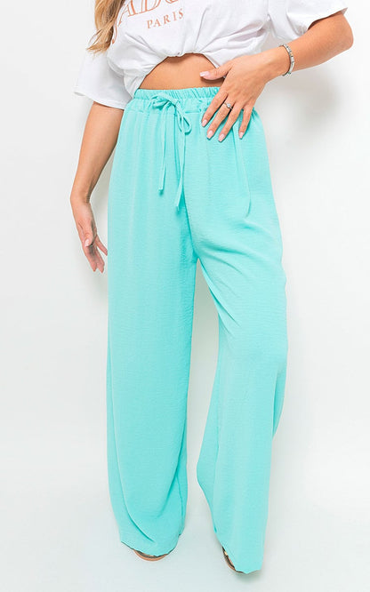 She Wears Glory™ Drawstring Gathered Waist Wide Leg Trouser