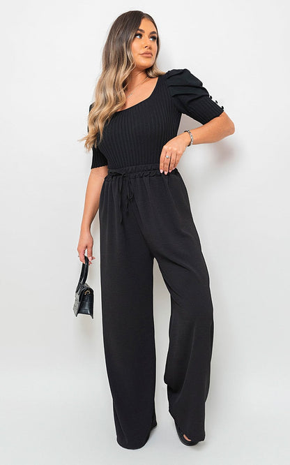 She Wears Glory™ Drawstring Gathered Waist Wide Leg Trouser