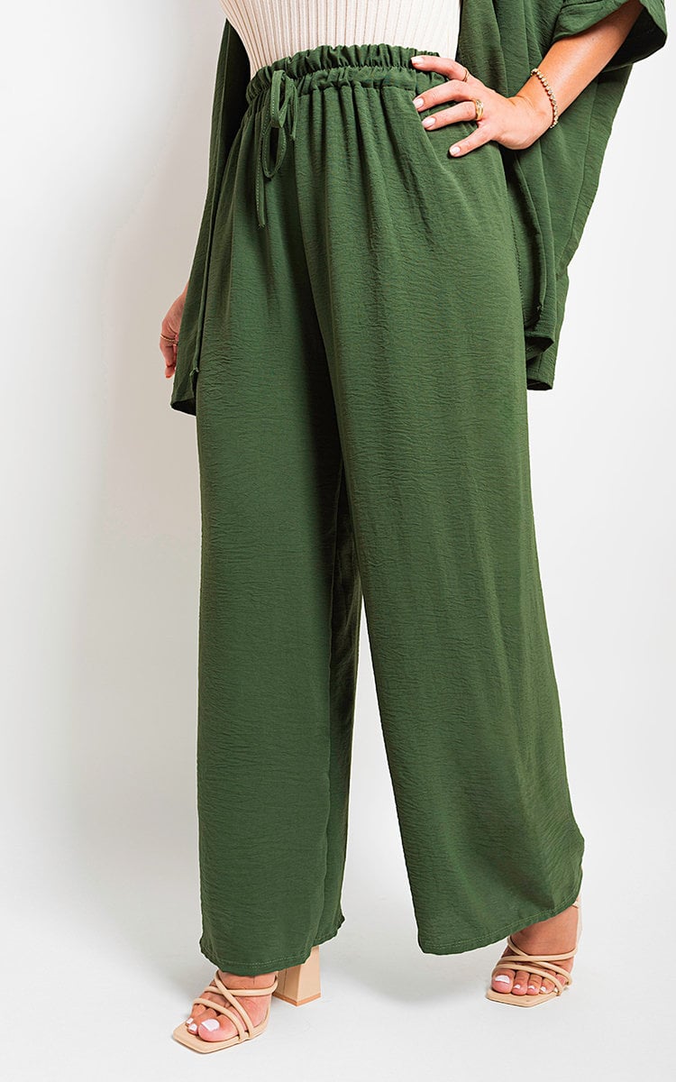 She Wears Glory™ Drawstring Gathered Waist Wide Leg Trouser
