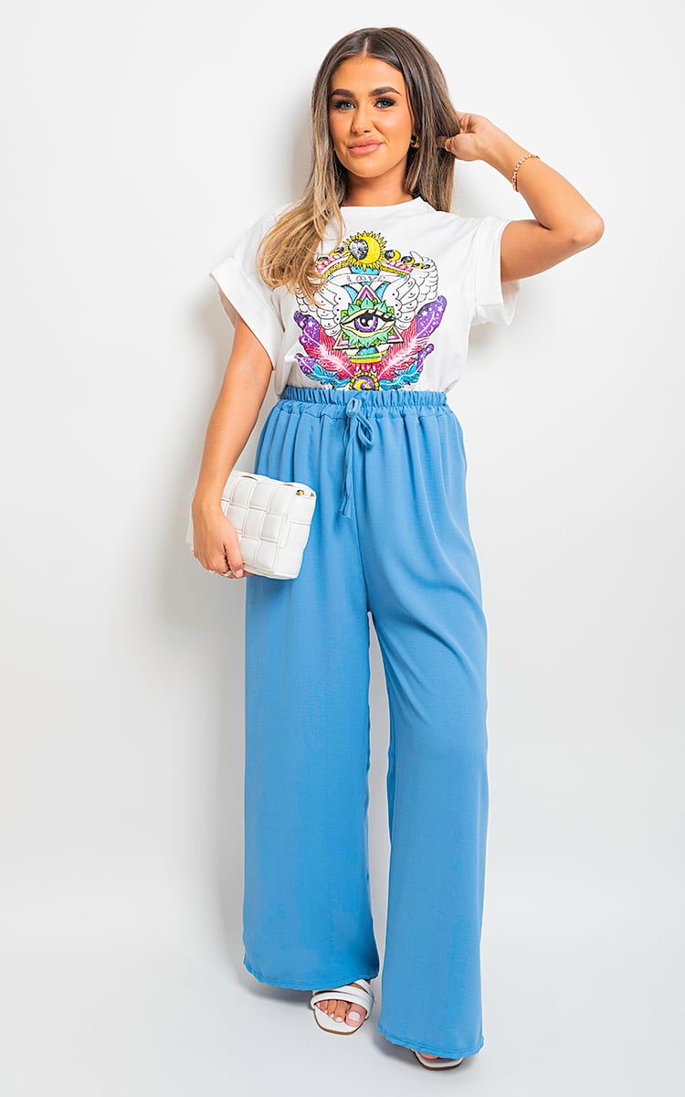 She Wears Glory™ Drawstring Gathered Waist Wide Leg Trouser