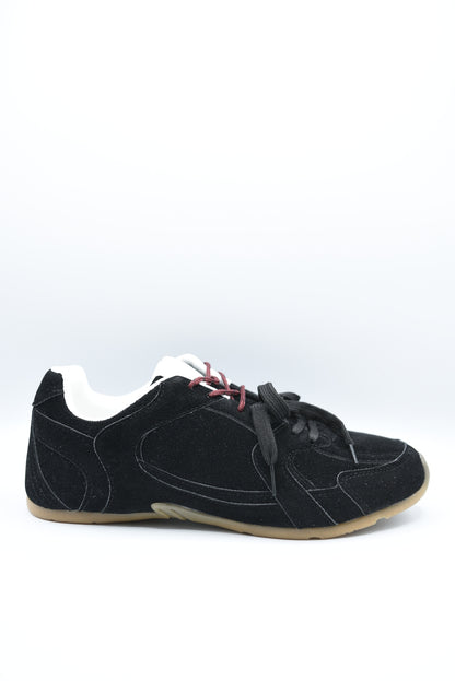 Double Contrast Lace Up Flat Trainers - She Wears Glory Beverly Hills