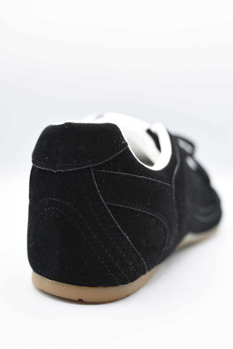 Double Contrast Lace Up Flat Trainers - She Wears Glory Beverly Hills