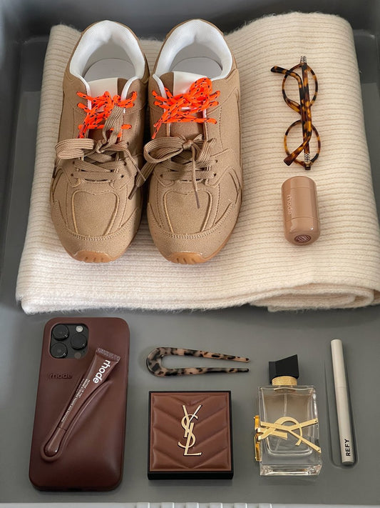 Double Contrast Lace Up Flat Trainers - She Wears Glory Beverly Hills