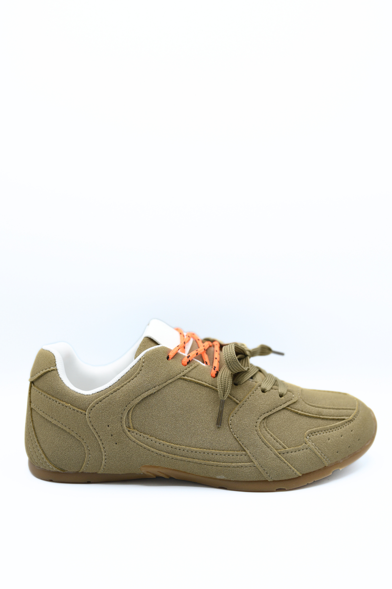 Double Contrast Lace Up Flat Trainers - She Wears Glory Beverly Hills