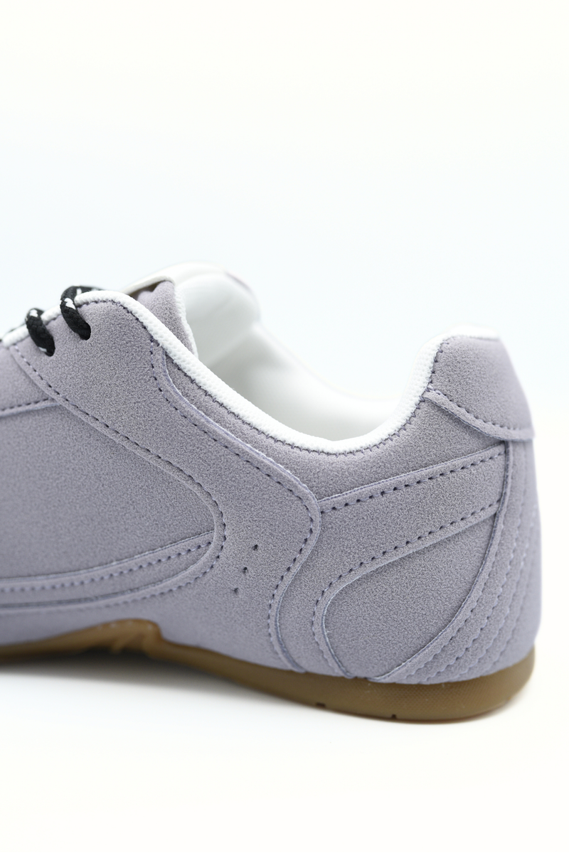 Double Contrast Lace Up Flat Trainers - She Wears Glory Beverly Hills