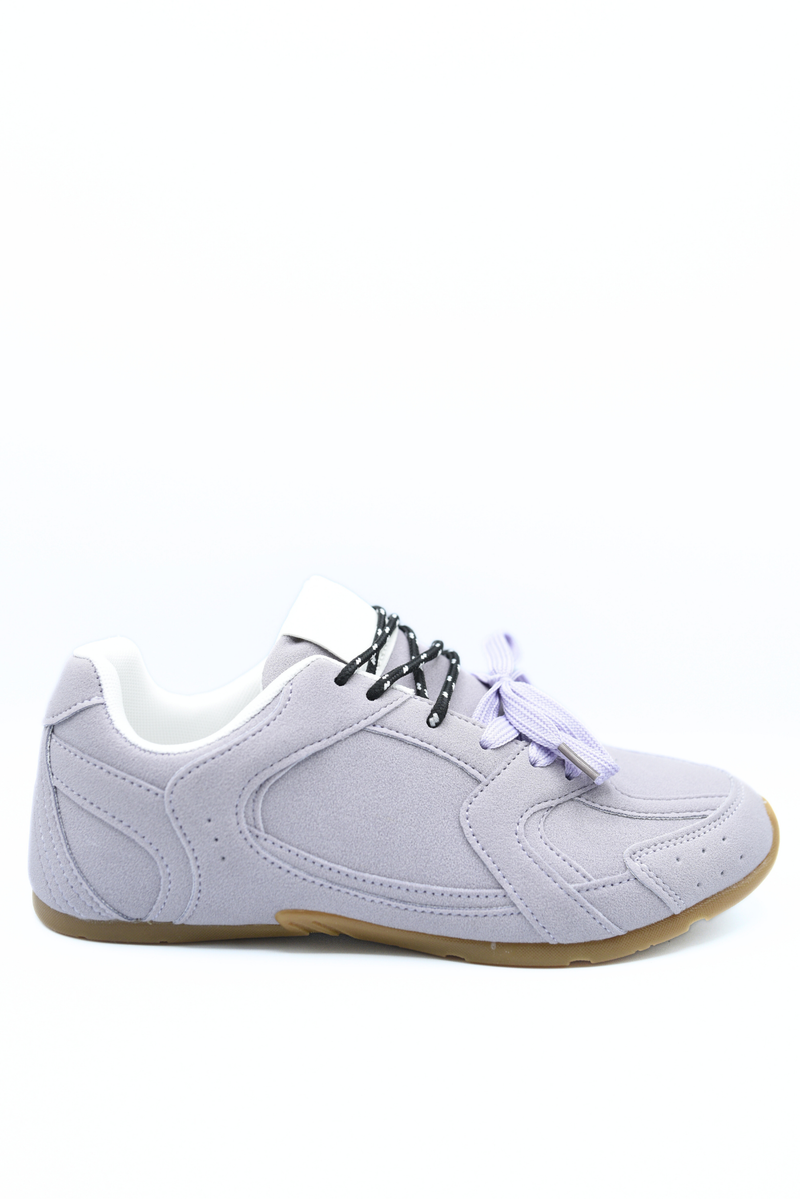 Double Contrast Lace Up Flat Trainers - She Wears Glory Beverly Hills