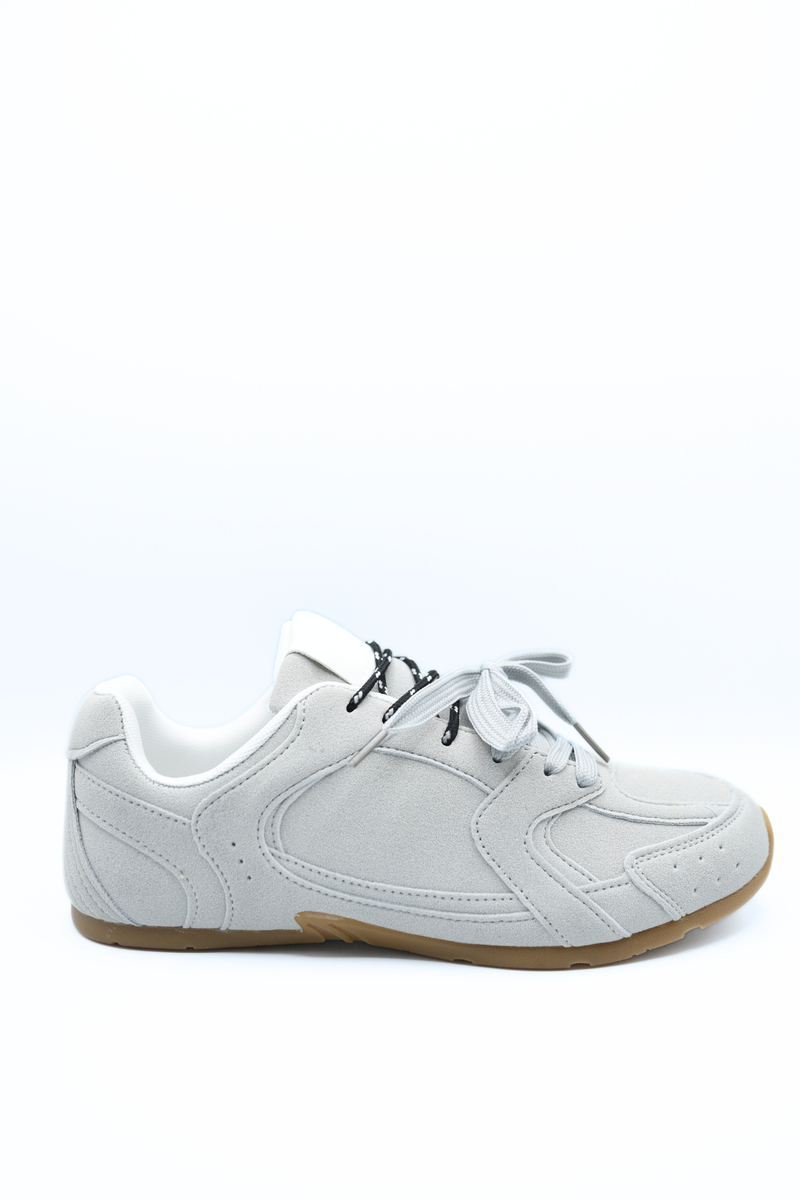 Double Contrast Lace Up Flat Trainers - She Wears Glory Beverly Hills